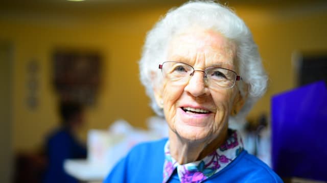 elderly women smiling